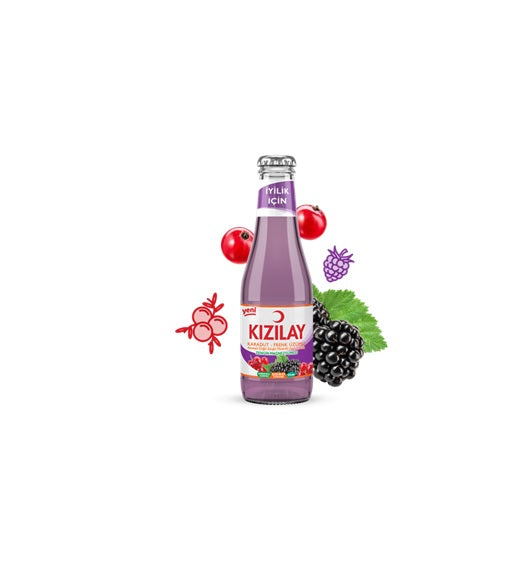 Kizilay Mineralvatten med Svarta mullbär och Vinbärsmak 200ml x24